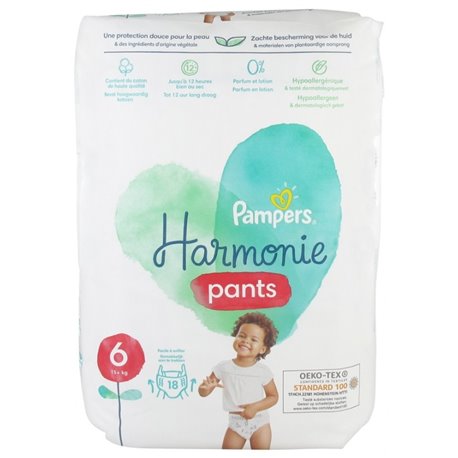 PAMPERS HARMONIE PANTS TAILLE 6 +15KG 18 COUCHES